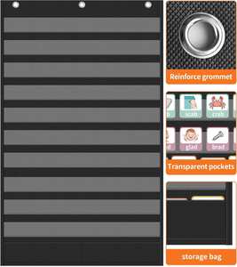 Organizador Colgante para Aula con 10 Bolsillos, Negro, 45x28 Pulgadas, Tela de Poliéster 420D, Personalizable OEM/ODM, Suministros Escolares y de Oficina - Product Image 5