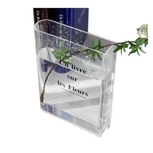 Nordic Luxury Crystal Acrylic Vases For Wedding Center Piece Lucite Modern Unique Book Flower Vase