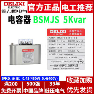 Condensador Delixi BSMJS-0.45-5-3-D 450V/400V, Gabinete de Compensación de Potencia Reactiva de Bajo Voltaje, 5kvar - Product Image 5