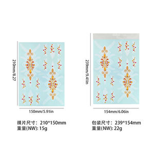 สติกเกอร์รอยสักติดฐานสีขาวติดพลอยเทียมสีทองสติกเกอร์รอยสักปลอมสำหรับงานปาร์ตี้สุดหรูติดลายสักสำหรับร่างกาย - Product Image 3