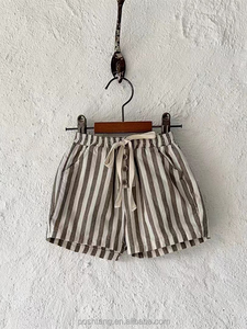 <span class=keywords><strong>Short</strong></span> rayé personnalisé pour garçons 100% coton pantalons courts d'été respirants simples pour bébés et enfants à séchage rapide - Product Image 4