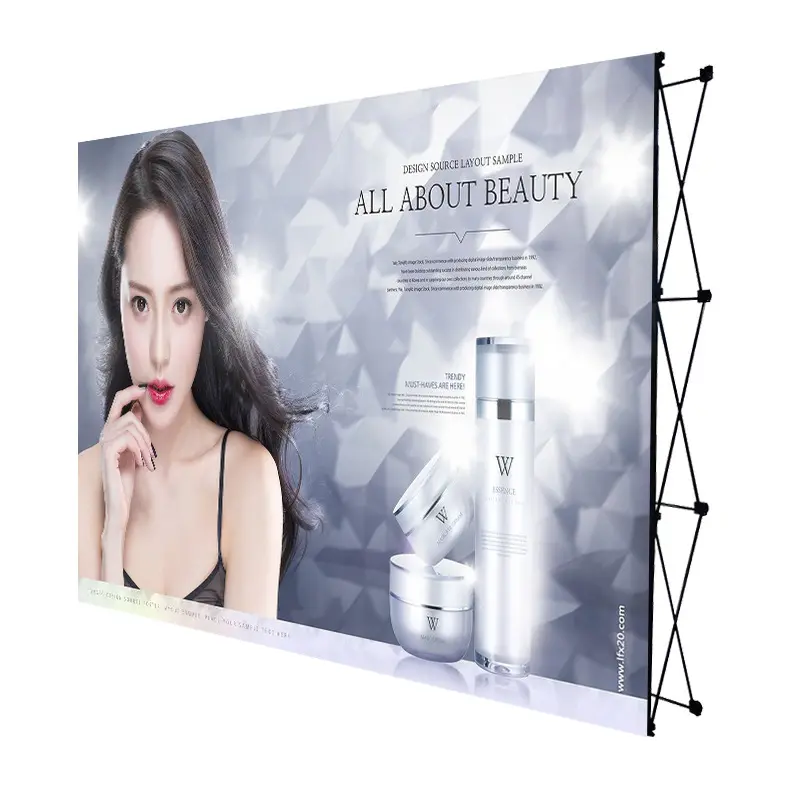 Hot Selling 3*4 Grids Fabriek Gemakkelijk Opvouwbare Pop-Up Display Stof Achtergrond Spanning Stof Achtergrond