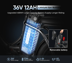 Vélo électrique pliable JA Warehouse DDP CY20 à 7 vitesses, 20 pouces, acier au carbone, batterie au lithium, moteur sans balais 250W, Ebike - Product Image 4