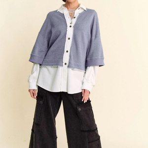 Custom Summer Modest Women's Hoodie Printed <b>Long</b> Sleeve All-<b>match</b> Sweatshirt V-neck Loose Sweatshirt - Product Image 1