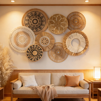 8 paniers décoratifs muraux, paniers africains pour décoration murale bohème, paniers tissés en rotin à suspendre au mur pour art mural bohème