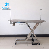 Table d'opération vétérinaire OSCAT en acier inoxydable, réglable en hauteur, pour clinique vétérinaire et hôpital animalier