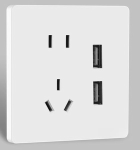 Interruptor de Pared Tipo 86 para Hogar, 5 Orificios, 10A, 86*88*35mm, Montaje Oculto, 1 Gang, Control Único y Sin Marco, 2 Puertos USB-A - Product Image 3