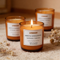Bougie parfumée d'aromathérapie à mèche en coton et bois, sans fumée, parfum naturel, longue durée 40h, pour la décoration intérieure et la collection hôtelière