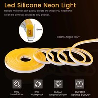 Lampu Strip Neon Akrilik Dekorasi Luar Ruangan Tahan Air Fleksibel 2835 Satu Warna Grosir