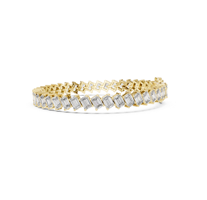 Pulsera de tenis con diamantes cultivados en laboratorio, oro, diseño contemporáneo, joyería fina, accesorio de moda. - Product Image 2