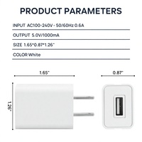 Chargeur mural USB QC3.0, chargeur rapide 5V/1A 5W, universel, ignifuge, pour outils électriques, téléphones portables, tablettes, écouteurs, respectueux de l'environnement