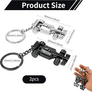 Porte-clés F1 en métal, modèle de voiture de course, cadeau spécial pour fans, amis, famille, amoureux, idéal pour les fêtes - Product Image 2