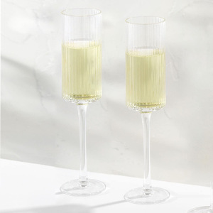 <b>Plastic</b> Ribbed Champagne <b>Flutes</b> with Elegant Vertical Design for Sparkling Wine Prosecco Weddings Parties - Product Image 3