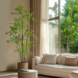 Durable intérieur/extérieur décoratif artificiel <span class=keywords><strong>bambou</strong></span> qualité plastique palmier verdure mariage maison décor qualité artificielle - Product Image 5