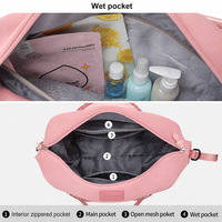 Nouveau sac fourre-tout imperméable à grande capacité, tendance, en néoprène, sac de voyage portable à fermeture éclair, rose, pour femmes