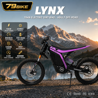 Vélo électrique tout-terrain 79BIKE pour aventures en plein air, 72V 40Ah 10KW, moto tout-terrain pour adultes, suspension intégrale, 120 km d'autonomie, Enduro