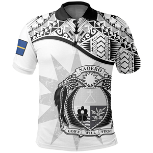 Polo estiva Nauru bianca per uomo stampa digitale Nauruan da uomo t-Shirt da <span class=keywords><strong>Golf</strong></span> a manica corta personalizzate t-Shirt Polo traspirante sfuse