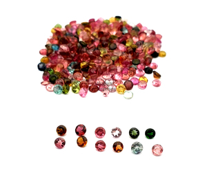 Piedras preciosas facetadas de corte redondo de turmalina de 4mm, piedra multiturmalina Natural para fabricación de joyas, cuentas sueltas calibradas a bajo precio - Product Image 4