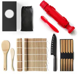 Kit de préparation de sushis pour débutants, équipement et outils de cuisine, kit de préparation de sushis, avec livre de guidage