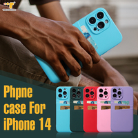 Étuis de téléphone portable en TPU souple pour iPhone 14 13 12 Pro Max plusieurs couleurs porte-carte de crédit fente poche modèle XR