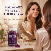 Vente en gros usine – Gommes de biotine, collagène et kératine pour des cheveux, une peau et des ongles sains – Complément beauté marque privée OEM ODM – 60 gommes