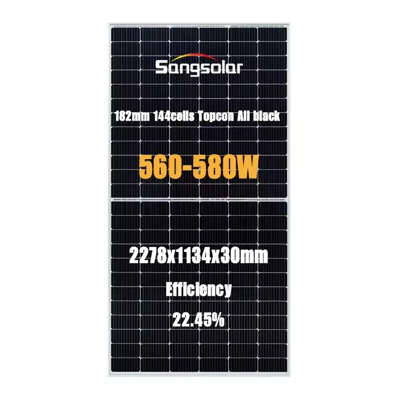 All Black 530W-555W Bifacial Solar Panel for Home Hybrid Solar System 535W-545W PERC Solar Panel