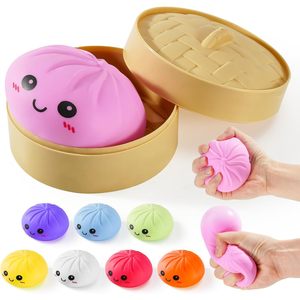 Dumpling <b>Squishy</b> Toys Colorful Stress Balls TPE Material Fidget Toys For Kids Age 5 To 7 Years Unisex - Product Image 1