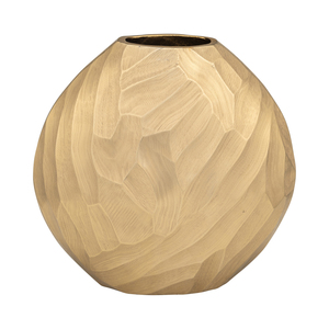 Vaso in Metallo Scolpito e Texturizzato, Moderno Vaso Decorativo per Fiori, per Soggiorno, Camera da Letto, Ufficio, Scrivania, Arredamento Casa - Product Image 1