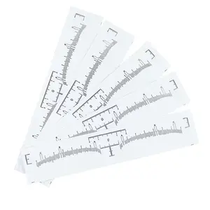 100 Pcs Disposable Microblading Permanent Tattoo Eyebrow Measure Ruler Sticker Stencils