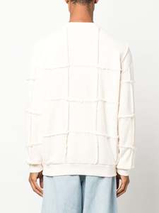 Suéter de manga larga con cuello redondo a rayas y logotipo personalizado de Color sólido para hombre nuevo de alta calidad personalizado para hombre - Product Image 2