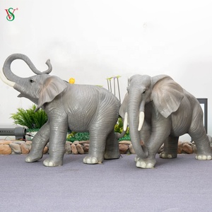 Vườn ngoài trời trang trí cuộc sống kích thước sợi thủy tinh nhựa voi tượng - Product Image 3