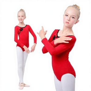 Justaucorps de danse en coton pour filles de 6 à 14 ans avec taille élastique pour l'entraînement et la compétition - Product Image 3