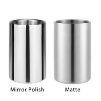 Seau à champagne isotherme double paroi 1,5 L en acier inoxydable 304, refroidisseur à glace, refroidisseur à vin, porte-bouteille pour bar, hôtel, restaurant