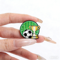 Broches et badges en métal émaillé noir pour trophées de football 2026, personnalisables en gros pour grands événements sportifs