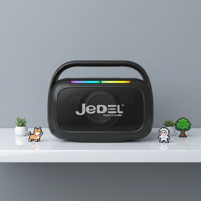 JEDEL Portable BT Speaker with RGB LED Light Wireless Stereo Sound for Outdoor Home Party