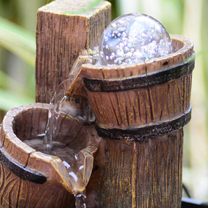 Fuente de Burbujas de Cristal, Bola de Resina con Efecto de Vidrio Agrietado, Rocalla Decorativa con Rueda de Agua Fluyente para Accesorios de Bonsái - Product Image 5