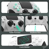 Manette de jeu sans fil à double vibration, gyroscope 6 axes, touches arrière programmables, pour PS4 et PC - Offre Spéciale