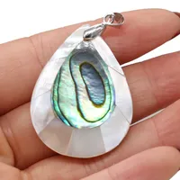 Pendentif en coquille naturelle 50x30mm, nacre et coquille d'ormeau, breloques exquises pour la fabrication de bijoux et accessoires DIY