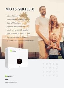 Inversores solares Growatt MAC 50KW y 60KW On-Grid 380V trifásico con 3 MPPT monofásico 50KTL3-X y 60KTL3-X para fotovoltaica - Product Image 4