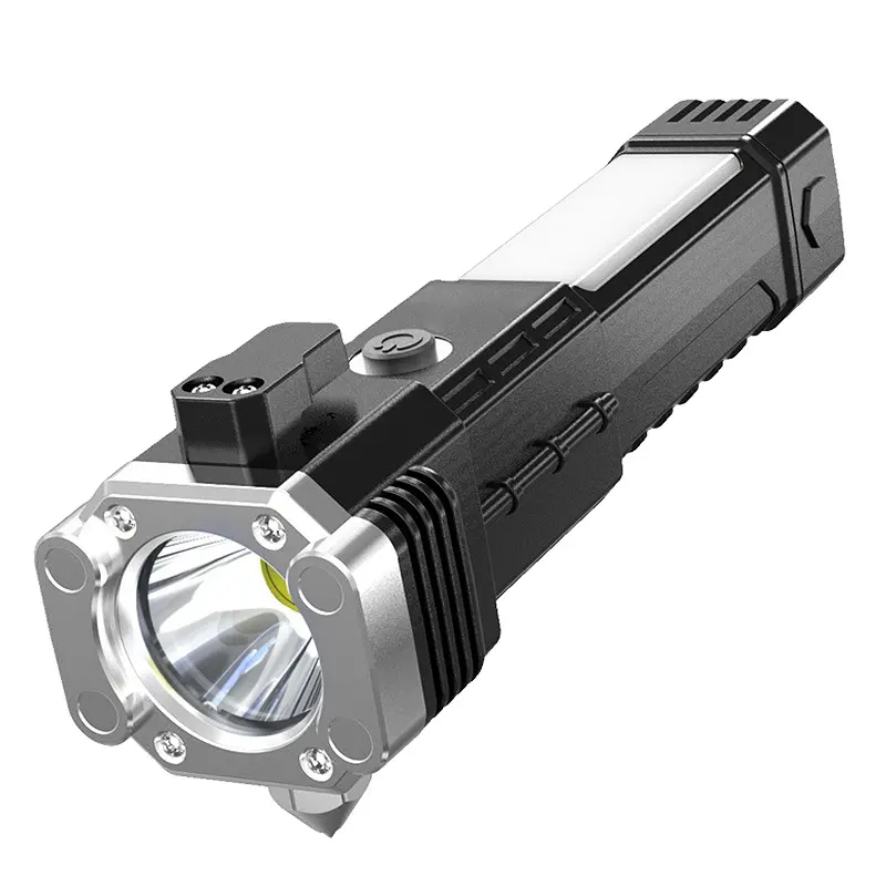 Multifunktion ale tragbare wiederauf ladbare Powerbank-Magnetismus-LED-Taschenlampe mit Kfz-Sicherheitshammer-Seiten lampe