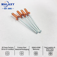 Malaxy Rivet à tête dôme en aluminium à extrémité ouverte avec mandrin en acier