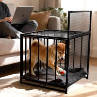 Massives Edelstahl-Hunde- & Katzenbett 5-fach Höhenverstellbares Erhöhtes Haustierbett für den Innenbereich in Schlaf- & Wohnzimmern