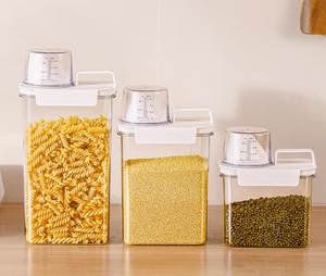 Organizador <span class=keywords><strong>de</strong></span> despensa <span class=keywords><strong>de</strong></span> cocina, contenedor <span class=keywords><strong>de</strong></span> almacenamiento hermético <span class=keywords><strong>de</strong></span> plástico <span class=keywords><strong>de</strong></span> grado alimenticio para cereales, alimentos secos, <span class=keywords><strong>harina</strong></span> <span class=keywords><strong>de</strong></span> trigo, arroz, con <span class=keywords><strong>taza</strong></span> medidora <span class=keywords><strong>de</strong></span> <span class=keywords><strong>gramos</strong></span> - Product Image 5