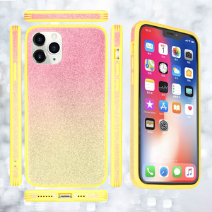 Venta caliente de lujo de moda Bling Glitter glass 3 en 1 caja del teléfono del color del gradiente para iPhone11 - Product Image 2
