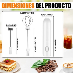 Mousseur à lait électrique 3 vitesses rechargeable par USB pour le café et le fouettage du lait - Product Image 2
