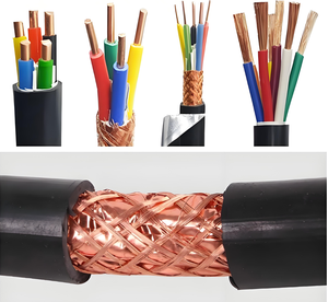 Haute qualité 1.5mm2 Double noyau pur cuivre fil électrique PVC isolé cuivre tresse bouclier usage industriel PVC <span class=keywords><strong>gaine</strong></span> solide - Product Image 3