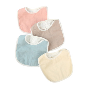 Baberos Portátiles Baratos en forma de U para niños pequeños de algodón de 4 capas absorbentes Sniffles Drips Drools Baberos para bebés - Product Image 1