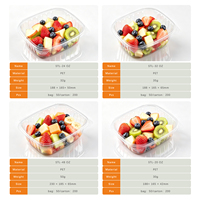 Kotak Plastik Makanan Sekali Pakai Grosir Tertutup Dengan Tutup, Wadah Clamshell PET Transparan 24 OZ, Dapat Ditumpuk, Food Grade, OEM, Grosir