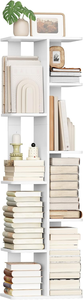 Estantería <span class=keywords><strong>Blanca</strong></span> Estrecha de 9 Niveles, con Estantes Abiertos de Doble Cara, Librería Independiente, Mueble de Almacenamiento para Dormitorio, Sala de Estar u Oficina - Product Image 4