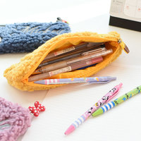 Étui à crayons personnalisé en PU texturé brodé en gros, sac de papeterie pour écoles et bureaux, 7,5 cm * 22,5 cm * 4 cm, Ca495